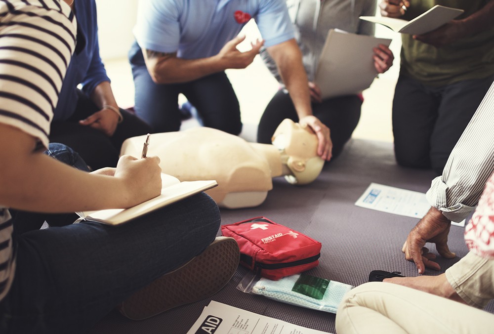 CPR First Aid Training Concept