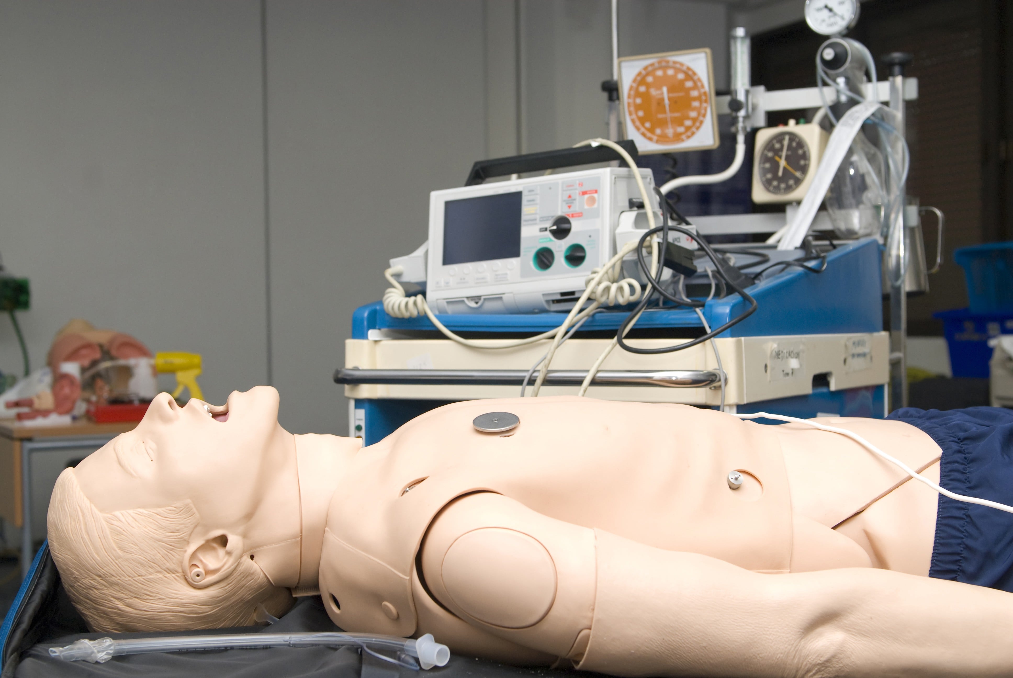Defibrillator On A Dummy For Practice